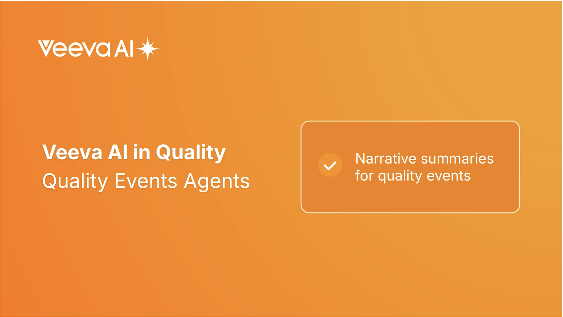 Veeva AI Quality Narratives image Veeva AI Quality Narratives image