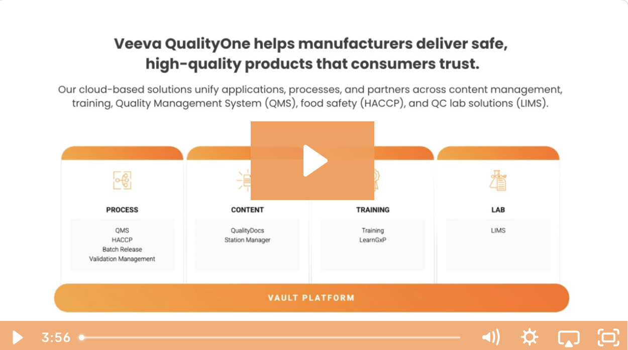 Veeva QualityOne overview demo