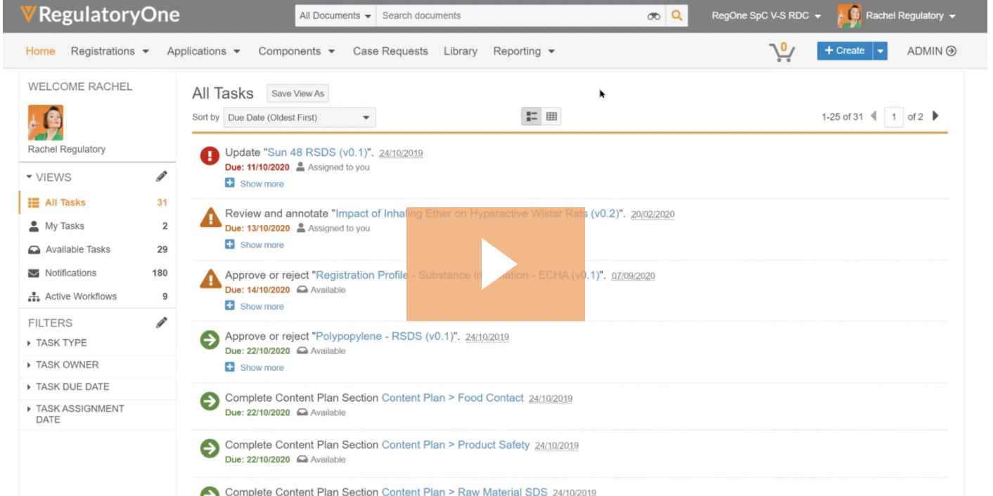 RegulatoryOne Demo Video