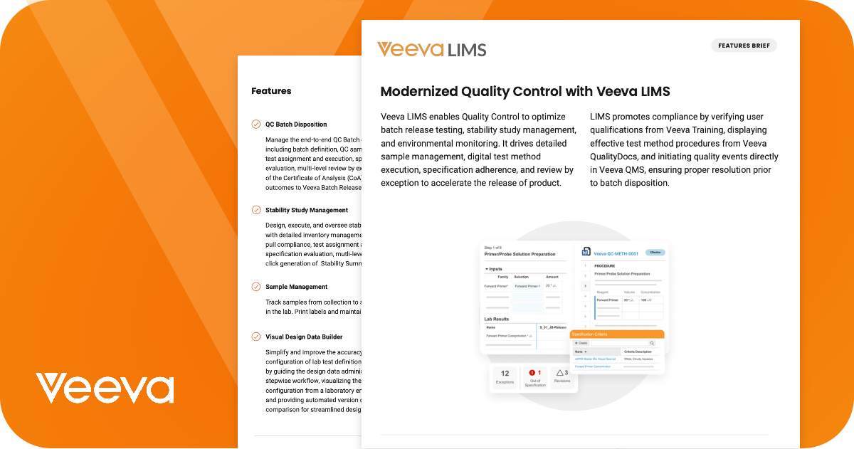 Veeva LIMS Features Brief