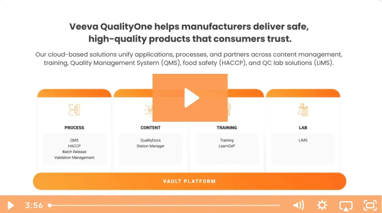 Veeva QualityOne overview demo